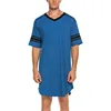 Men Cotton Nightshirt Robes Short Sleeve Soft Cotton V-neck Loose Nightwear Summer Casual Male Sleepwear Long Tops ► Photo 1/6