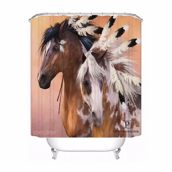 

Custom Indian Pattern Waterproof Shower Curtain Home Bath Bathroom s Hooks Polyester Fabric Multi Sizes#0421-Sina-15