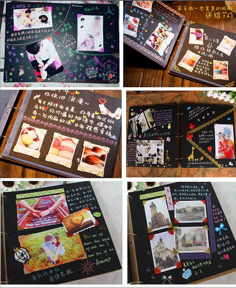 Мода DIY полые деревянные Обложка для фотоальбома на день рождения Подарок на годовщину свадьбы скрапбукинга DIY записная книжка Скрапбукинг фото альбом