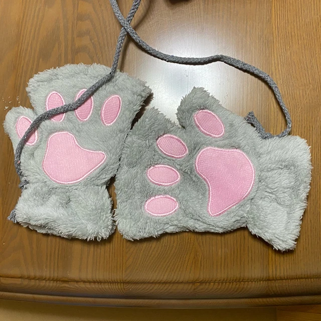 Bear Plush Cat Paw Claw Gloves