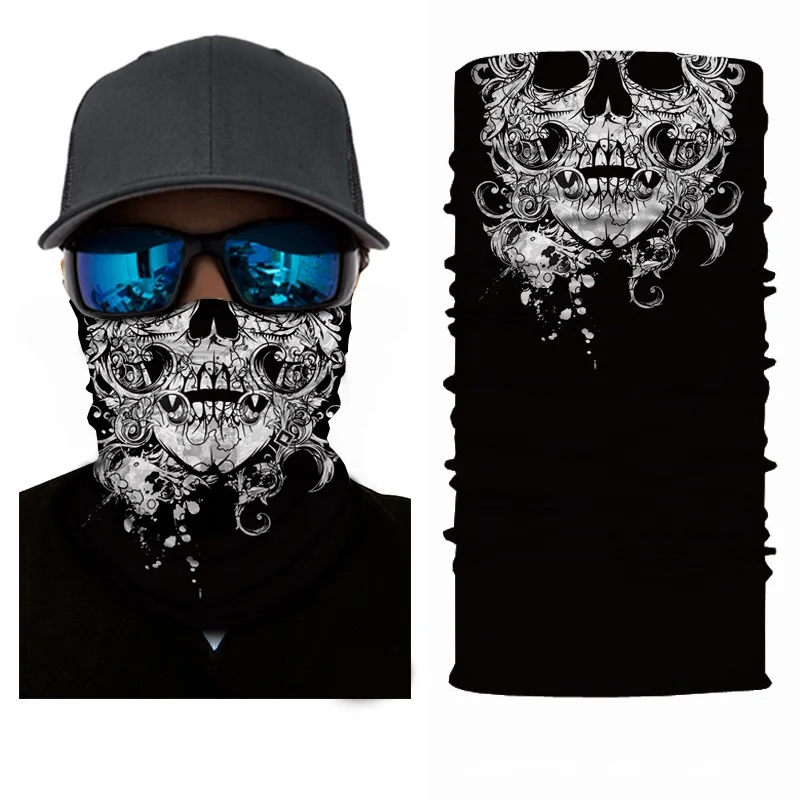 men's scarves Promotional Elastic Cycling Skull Seamless Bandana Scarf Customize Outdoor Sports Neck Warmer Gaiter mens infinity scarf