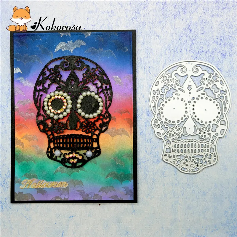

Kokorosa Skull Halloween Cutting Dies Metal Dies Die New Scrapbooking Album Card Making Embossing Stencil Diecuts Decoration