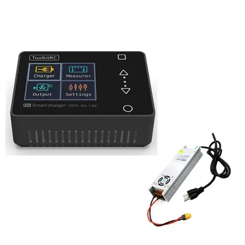 

ToolkitRC M6 50W 10A DC MINI Smart LCD 1-6S Lipo Battery Charger Discharger Carbon Fiber with LANTIAN 24V 16.6A Power