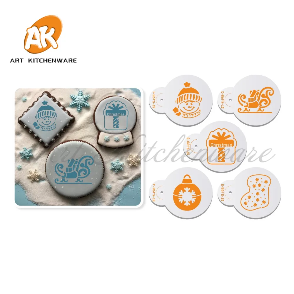 Christmas Round Cookie Stencil 3 Pc Set