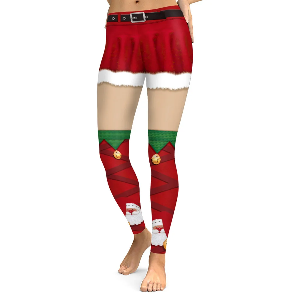 FENNASI, рождественские леггинсы для женщин, повседневные Эластичные Обтягивающие Леггинсы с высокой талией, сексуальные тренировочные эластичные штаны Леггинсы с принтом