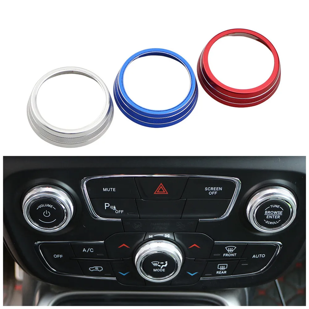 

Color My Life 3Pcs/Set Car Air Conditioning Knob Switch Button Trim Cover for Jeep Compass 2017 2018 2019 2020 Accessories
