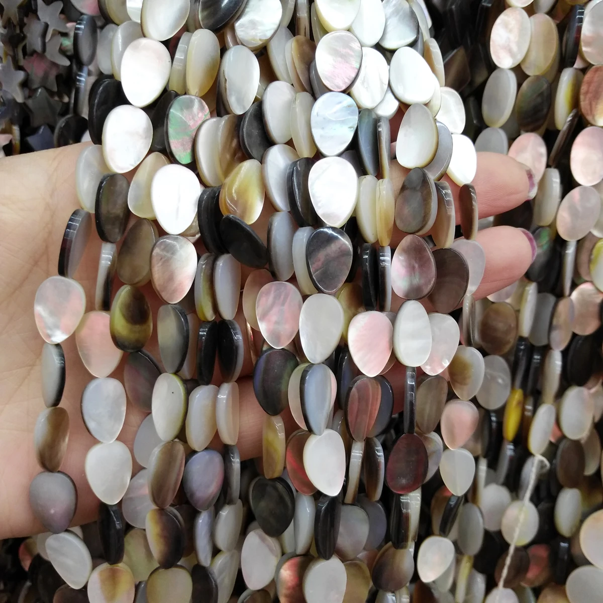 

Natural Shell Beads black Shell Stone Bead for Jewelry Making15.5 inch DIY bracelet necklace Women jewelry making 8x12mm