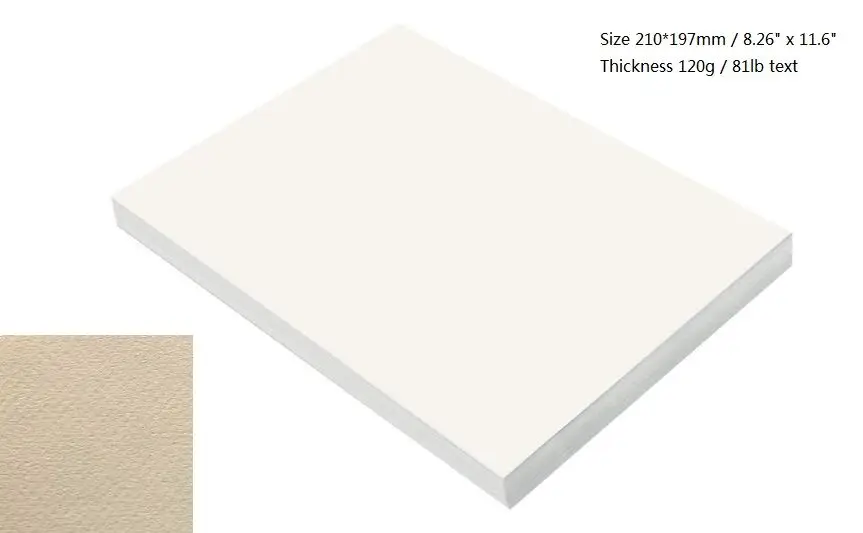 

50 Sheets Size A4 Printable Off White Hammer Textured Paper 120gsm 81lb Text