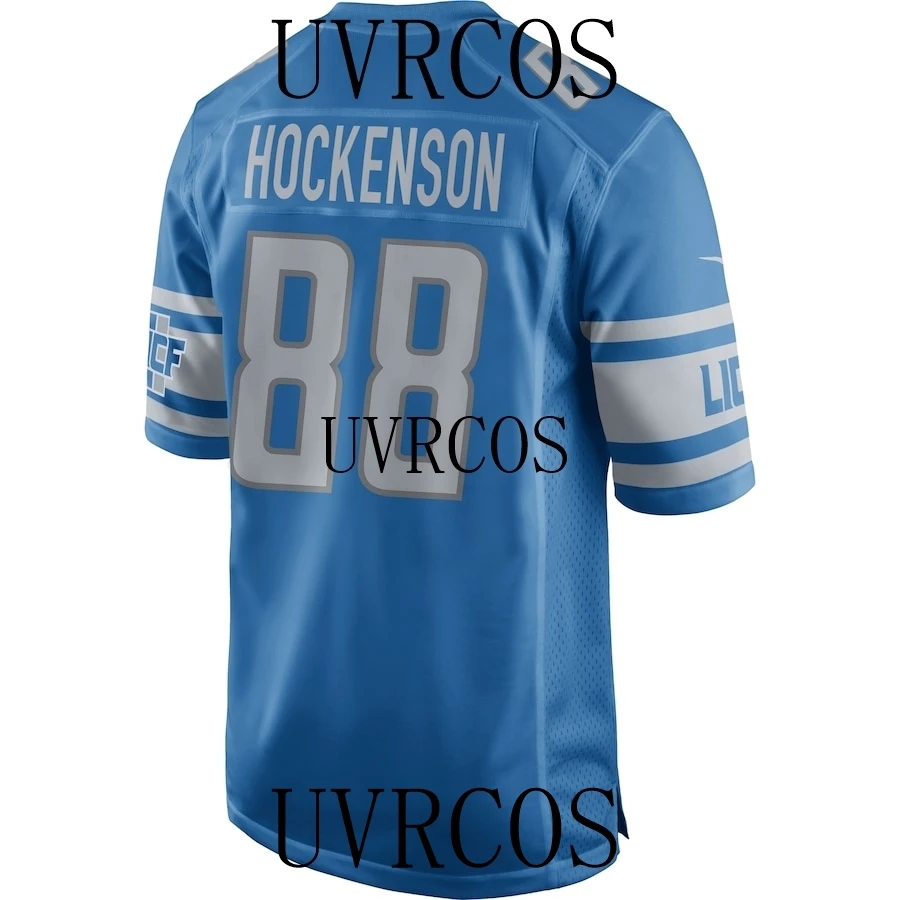Customized Stitch Men Women Kid Youth Detroit T.J. Hockenson Blue Game Player Jersey 4XL 5XL 6XL | Спорт и развлечения