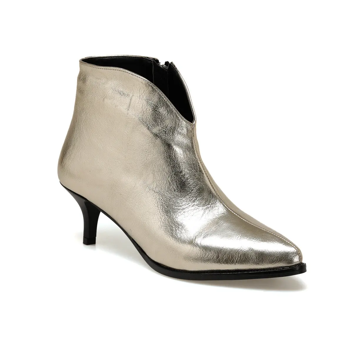 FLO Gold Silver Black Women Heels Boots 2020 Pointed Toe Girl Thin Heel Woman Shoes Lady Fashion
