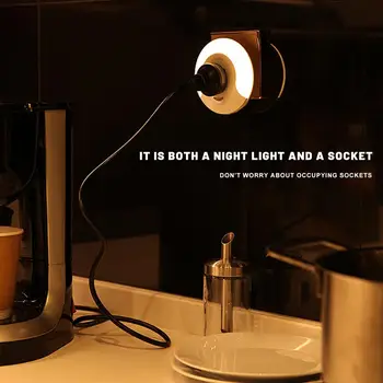 

LED Plug in Night Light Energy-saving 3 Speeds Control Night Sensor Wall Light Nursing lamp for Bedside Bathroom Bedroom