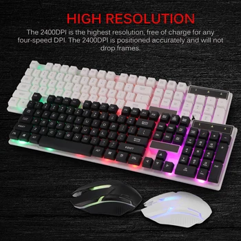 

Illuminated Gaming Keyboard Set LED Backlight Keyboard Wired Combo 2.4G Keyboard Gamer Keyboard for Laptop Users And PC Users