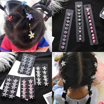 

10pcs/set Crystal Rhinestone Flower Hair Claw Hairpins Hair Accessories Ornaments Hair Clips Hairgrip For Kids Girl