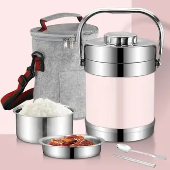 

Double-layer Stainless Steel Insulated Lunch Box 3-layer Insulated Bucket Lunch Box Lunch Box Large-capacity Multi-layer Lunch