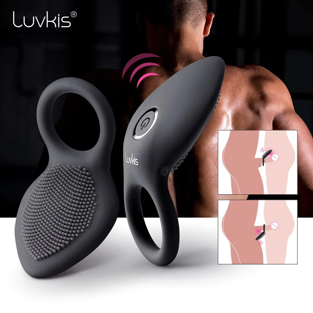 Luvkis-D-lai-Cockring-Vibrant-avec-Brosse-Masseur-Jouets-Sexuels-En-Silicone-Silencieux-USB-Charg-Anneaux