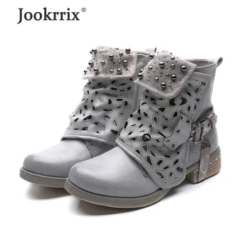 

Jookrrix 2019 Women Fashion Female Comfortable Pu Leather Boots Womne Brand Ankle Boots For Winter Boots Black Gray