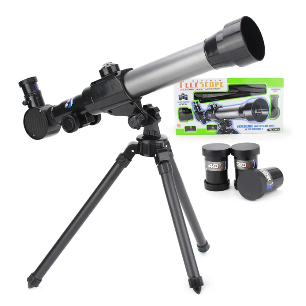 

Children Astronomical Telescopes Nature Science Toy for Kids Beginners with Tripod 20X 30X 40X Magnification Eyepieces