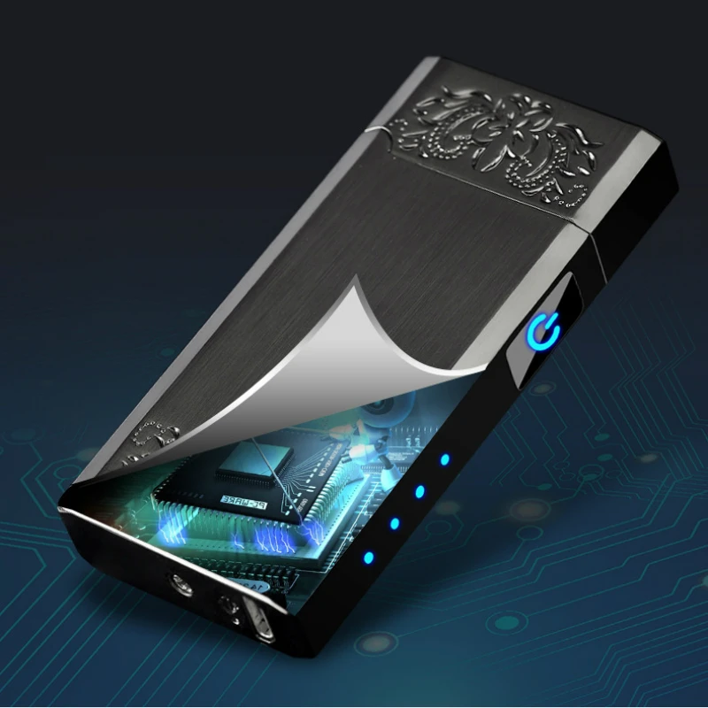 Двойной дуговой плазменный USB Зажигалка для курения Светодиодный дисплей питания Электрические перезаряжаемые зажигалки, сигареты гаджеты для мужчин aansteker