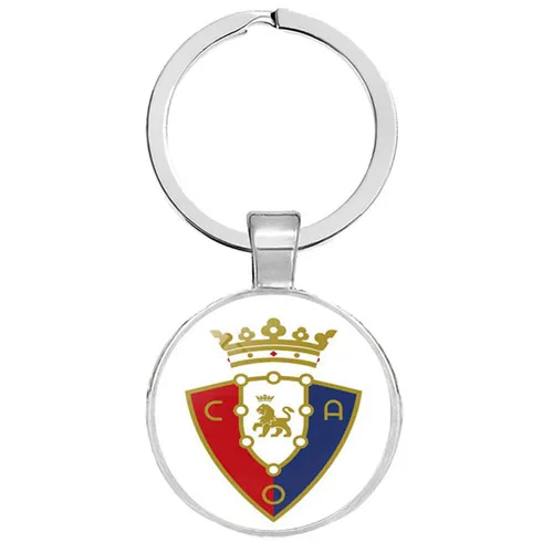 NO.29 Football Club Keychain Jewelry with Glass Cabochon Football Team Logo Socceer Club Charm Wrap Leather Braided Keyrings - Цвет: NO.29