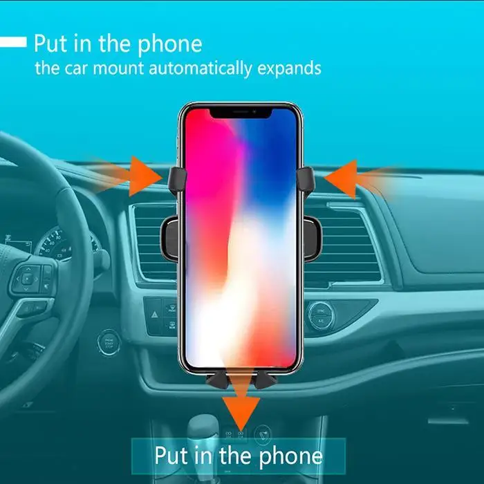 Гравитационный Автомобильный держатель для телефона в Автомобиле вентиляционное отверстие крепление без магнитного мобильного телефона держатель для навигатора для iPhone 11pro Xiaomi