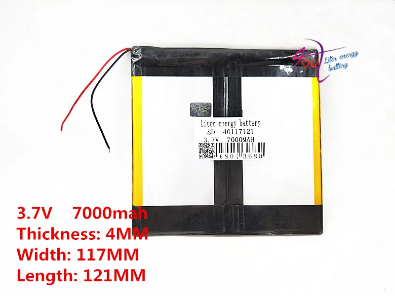 Bateria de Polímero de Iões de Lítio Litro de Energia Li-ion Bateria para Universal Tablet pc Polegada 10 3.7v 7000mah 40117121 Bateria e energia extra p/ tablet - Imagem 2