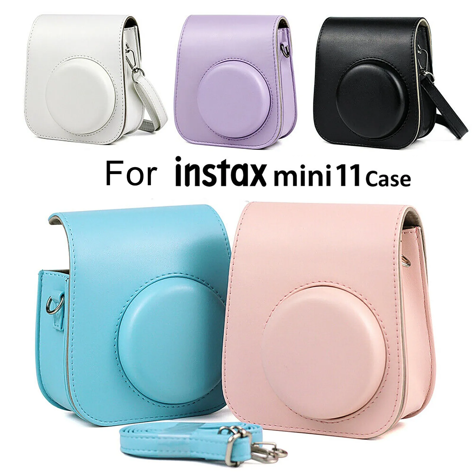 Чехол для мгновенной камеры Instax Mini 11 кожаная сумка однотонный защитный чехол Mini11
