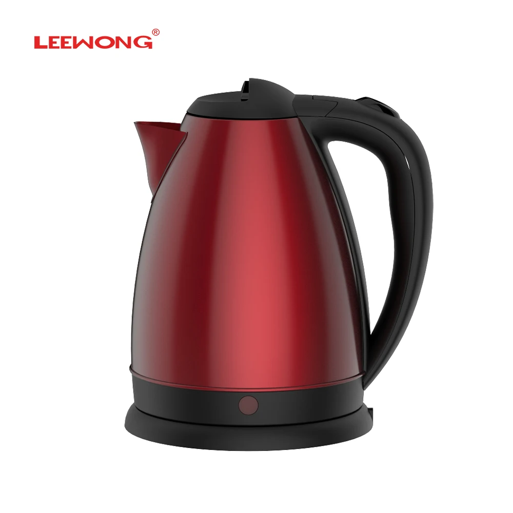 LEEWONG Electric Kettle Stainless Steel Teapot Quick Heating Boiling with Water Kettles Kitchen Red 1.8L