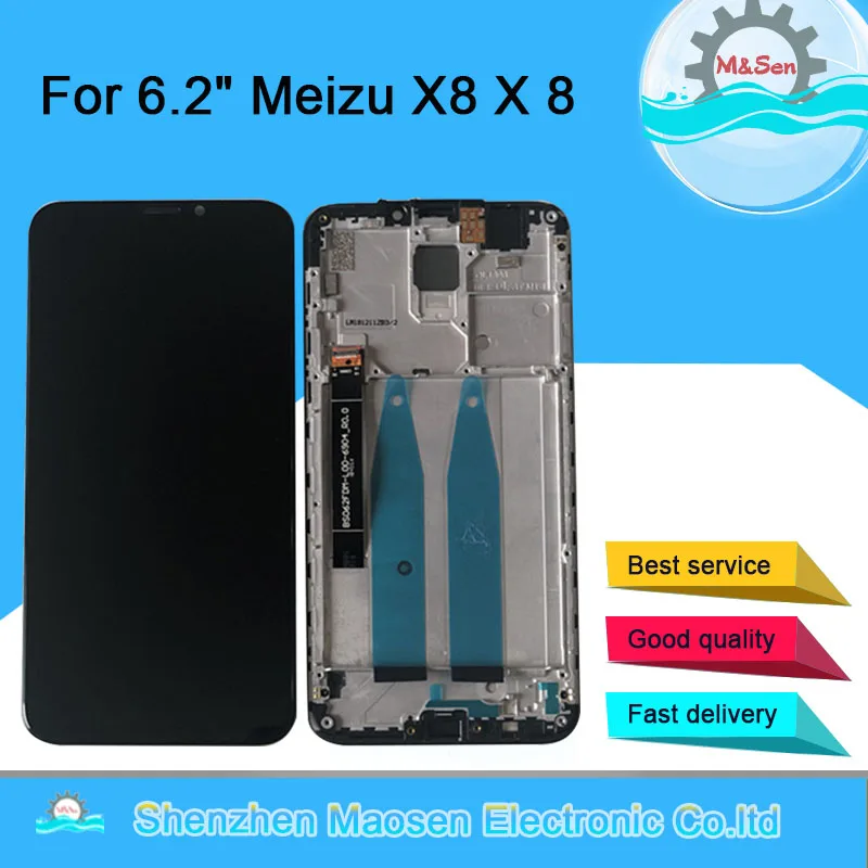 M& Sen для 6," Meizu X8, ЖК-дисплей с рамкой+ сенсорная панель, дигитайзер для 2220*1080 Meizu X8 X 8, дисплей