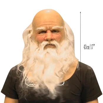 

Christmas White Beard Old Man Headgear Costume Party Cosplay Latex Headgear B88