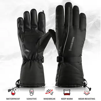 

Winter Motorcycle Ski Gloves Windproof and Waterproof Night Reflective Mittens Outdoor Mountaineering Touch Screen Warm Gloves