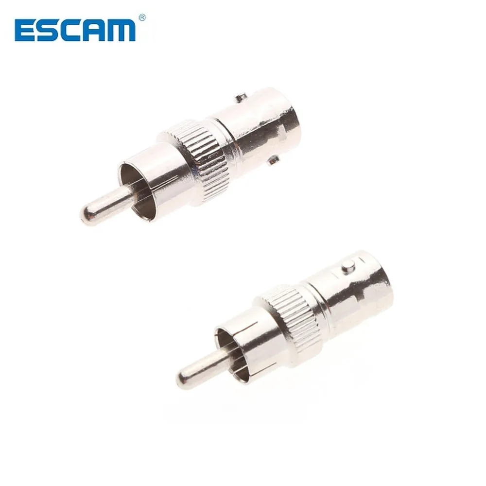 ESCAM 10 шт. оптовая продажа штекер BNC на RCA гнездовой кабель Соединительный адаптер