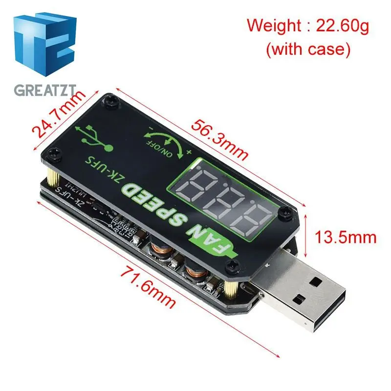 5V 5W USB Fan Gouverneur Timer LED Dimmen Modul Spannung Einstellbare Geschwindigkeit Controller Für Büro Auto Studenten wohnheim – Detail 3