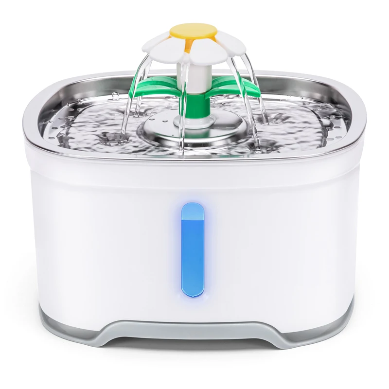 2.4L Automatic Pet Cat Water Fountain with LED Electric USB Dog Cat Pet Automatic Feeder Bowl Pet Drinking Fountain Dispenser