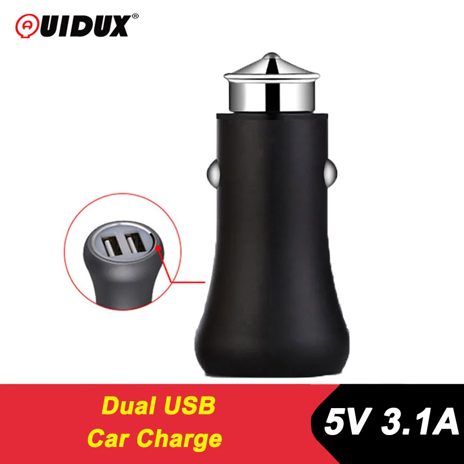 QUIDUX мини usb автомобильный адаптер на 2 портный Dual Порты и разъёмы 5V 3.1A USB Авто