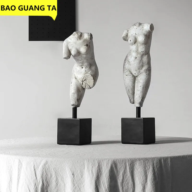 BAO GUANG TA European Creative Retro Human Body Bust Statue Plaster Figure Model Figurine Resin Crafts Home Decoration R3929 BAO GUANG TA European Creative Retro Human Body Bust Statue Plaster Figure Model Figurine Resin Crafts Home Decoration R3929