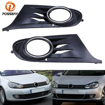 

POSSBAY Black Car Front Bumper Lower Grille Fog Light Grilles Hole Cover for VW Golf MK6 Variant 2009 2010 2011 2012 2013