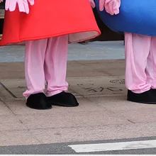 Красная свинья талисман костюм синий свинья талисман хорошее качество