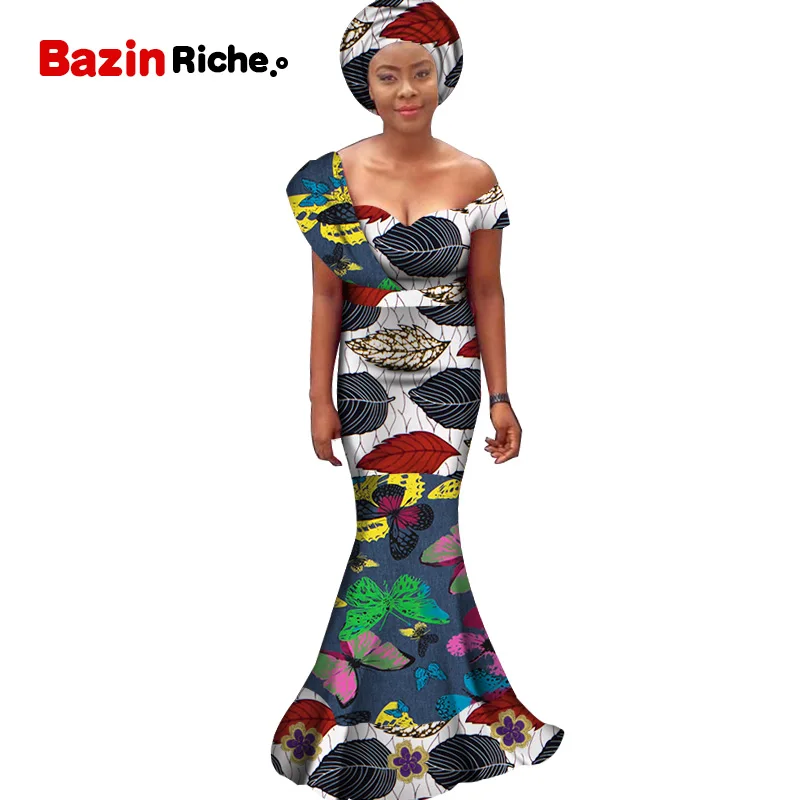 

Traditional African Women Clothing Danshiki African Wax Print Cotton Floor-Length African Clothes Strapless Women Skirt WY6393