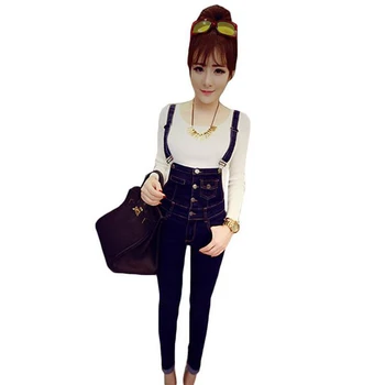 

New Arrival Women's Jeans Jumpsuit Bib Pants Skinny Pants Stylish Womens Slim Jumpsuits Outdoor Clothes With Pocket