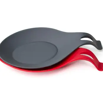 

2pcs Silicone Spoon Rests Kitchen Utensil Tableware Holder Heat Resistance Spoon Rack Spoon Pad For Home Restaurant