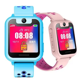 

S6 Children's Smart Watch Outdoor Tracker GPS Watch LBS SOS Emergency Call Baby Anti-lost Position Locator Pink Blue Colour