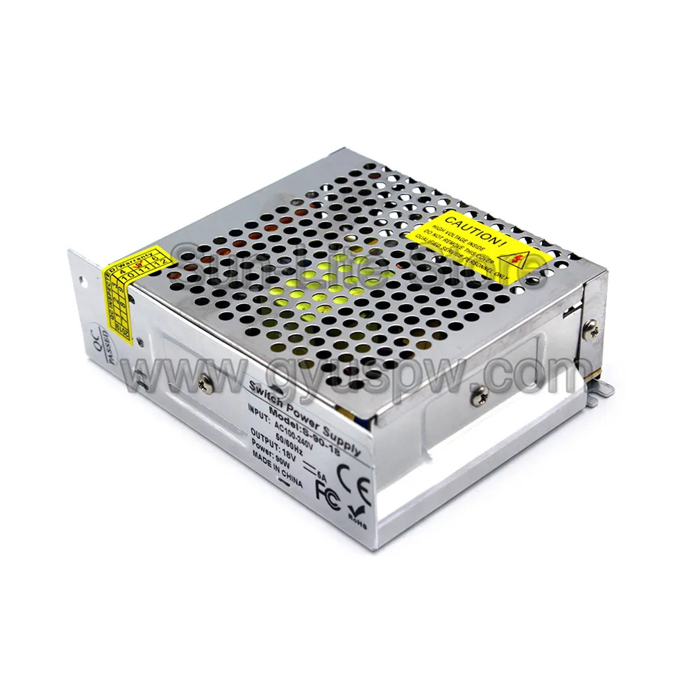 Светодиодный драйвер DC 18V 5A 90W DC Регулируемый импульсный источник питания 110-220V AC DC18V SMPS для освещения CCTV шаговый двигатель