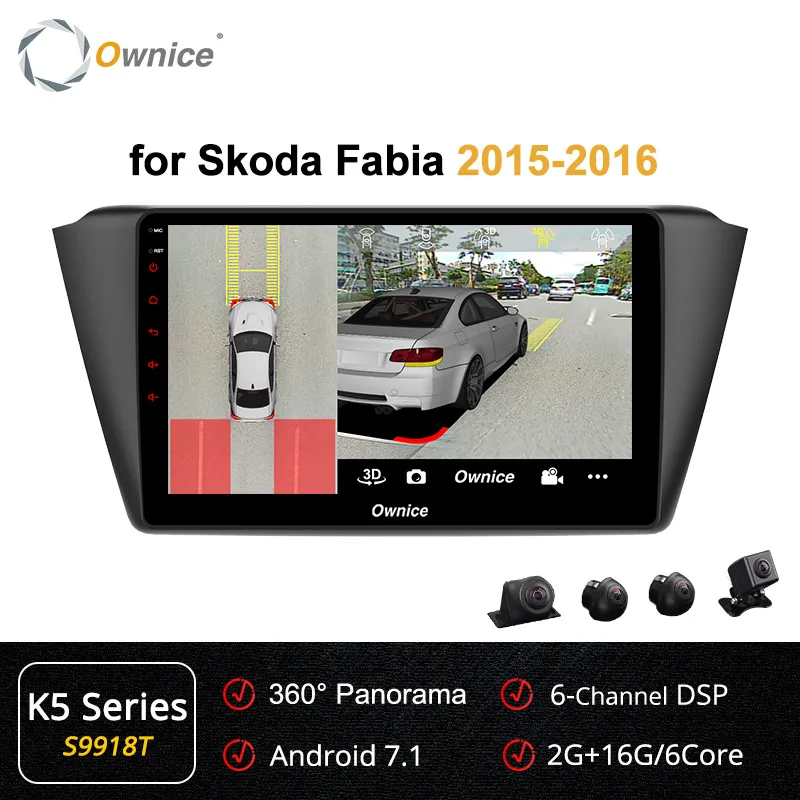 Ownice k3 k5 k6 Octa 8 ядерный Andoid 9,0 360 панорама автомобильный Радио плеер gps навигация для Skoda Fabia 4G LTE оптический DSP - Цвет: S9918 K5