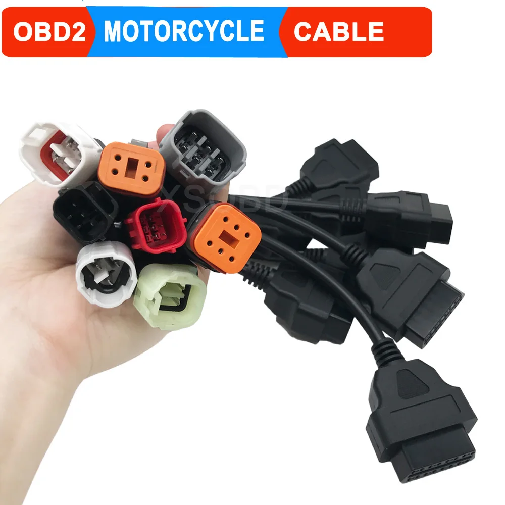 Адаптер OBD2 для мотоцикла Диагностический кабель Harley 4Pin 6Pin Honda Для Suzuki KYMCO 3Pin Yamaha 4