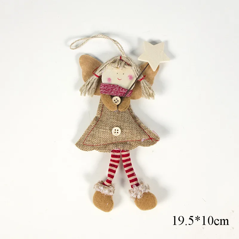 40 типов высокое качество плюшевые куклы ткани украшения для рождественской елки подвесные Кулоны Санта и девочек детская одежда для сна, рождественские украшения для дома - Color: 23 star