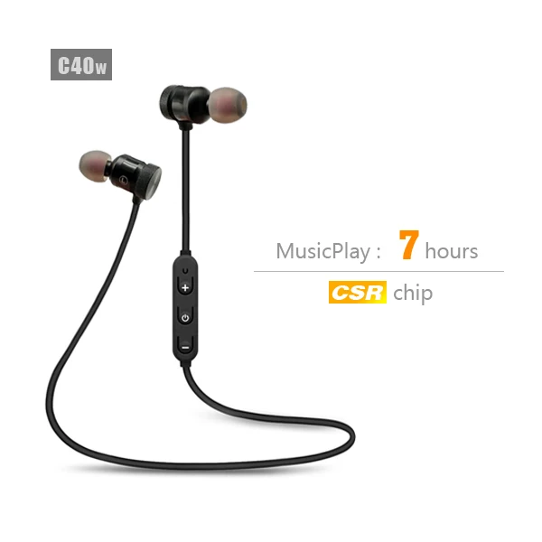 c40w-6 CBAOOO bluetooth-гарнитура Беспроводная bluetooth-гарнитура Спортивная анти-пот Магнитная стерео с микрофоном для iPhone Android - Цвет: c40w-6