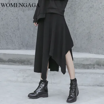 

Korea 2020 New Spring Elastic Waist Solid Color Irregular A-line Skirt Women Streetwear Loose Wild Knit Skirt Tide Y145