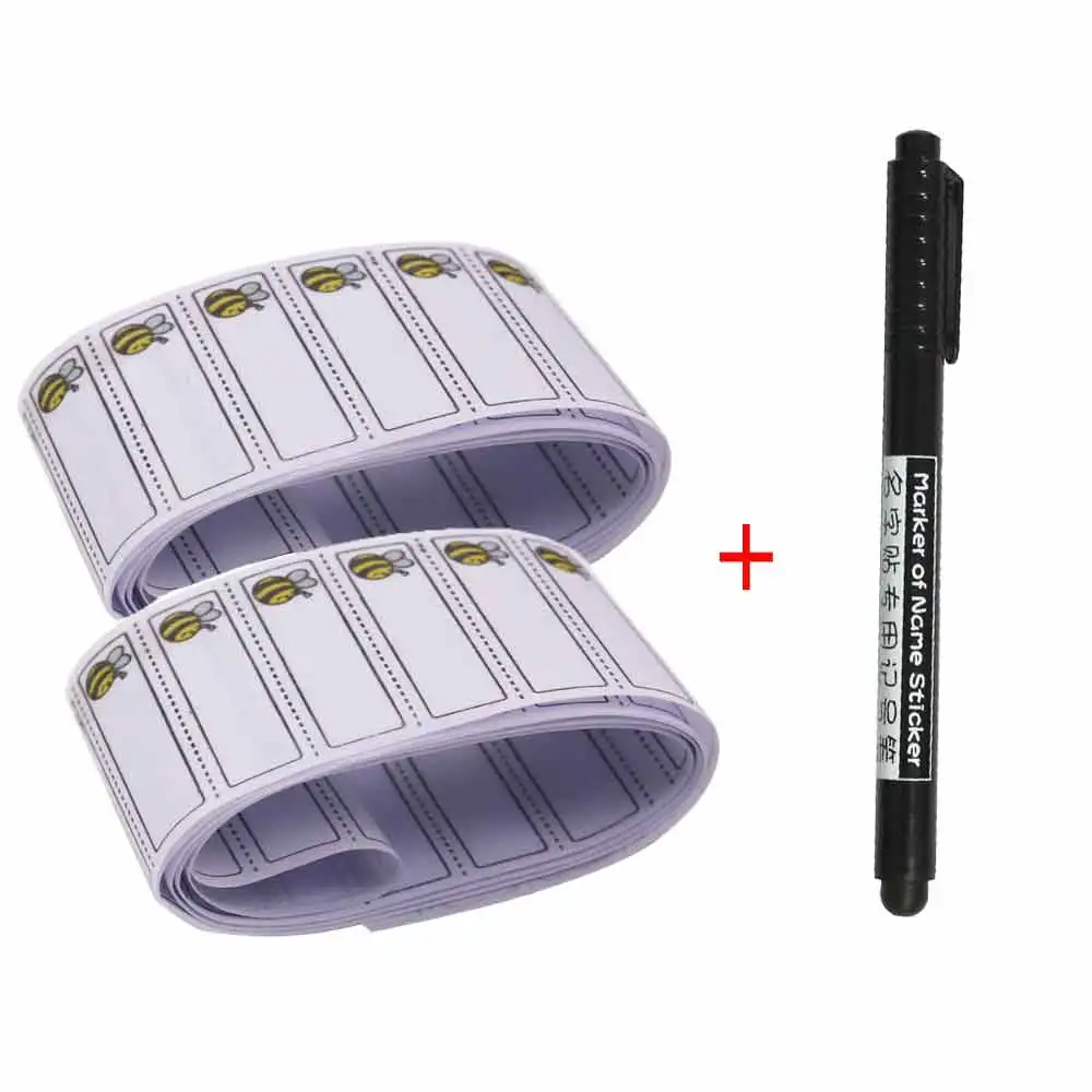 200pcs 1pc pen 100/200 шт белый моющиеся имитационная кожа пчелы узор этикетки ткани Маркер тегов набор для одежды аксессуары - Цвет: 200pcs 1pc pen