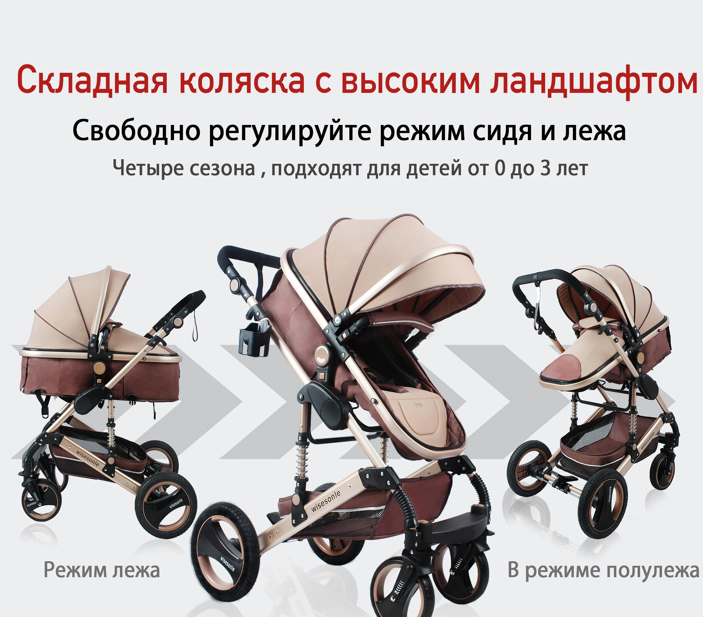 Коляска Wisesonle 2-в-1 для детей и взрослых | AliExpress