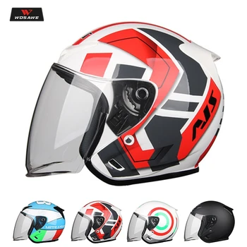 

WOSAWE ABS Motorcycle Helmet Moto Helmet Breathable Scooter Half Face Biker Motorbik Helmet with Removeable Linner for Men Women
